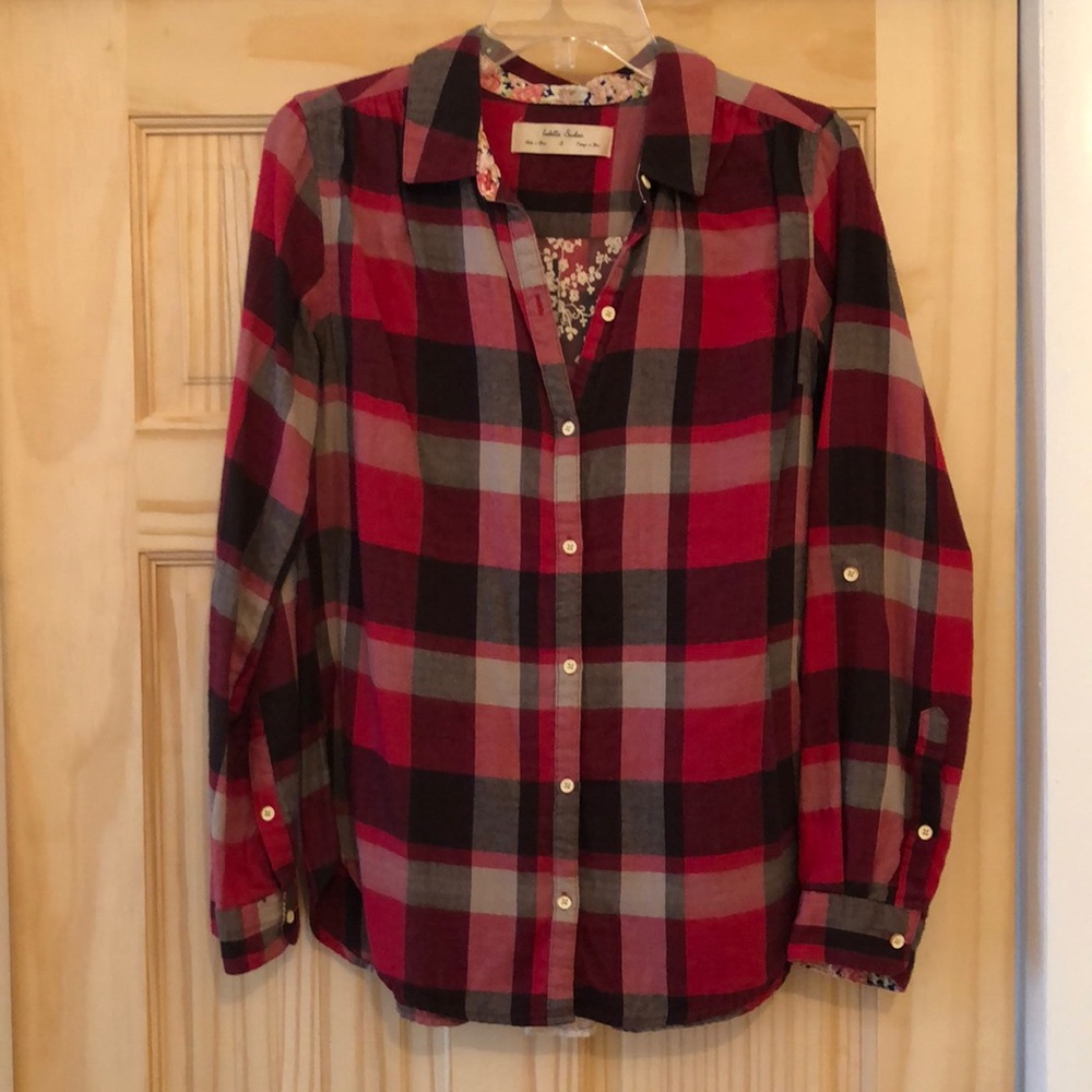 Anthropologie Lace Flannel Shirt